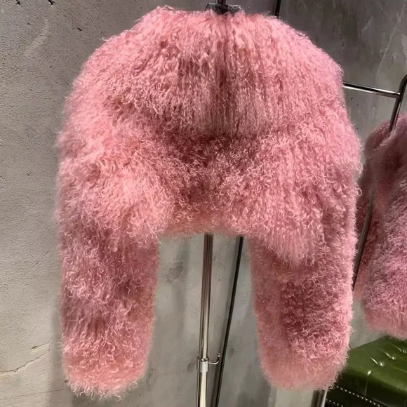 Custom Mongolian Fur Cropped Jacket